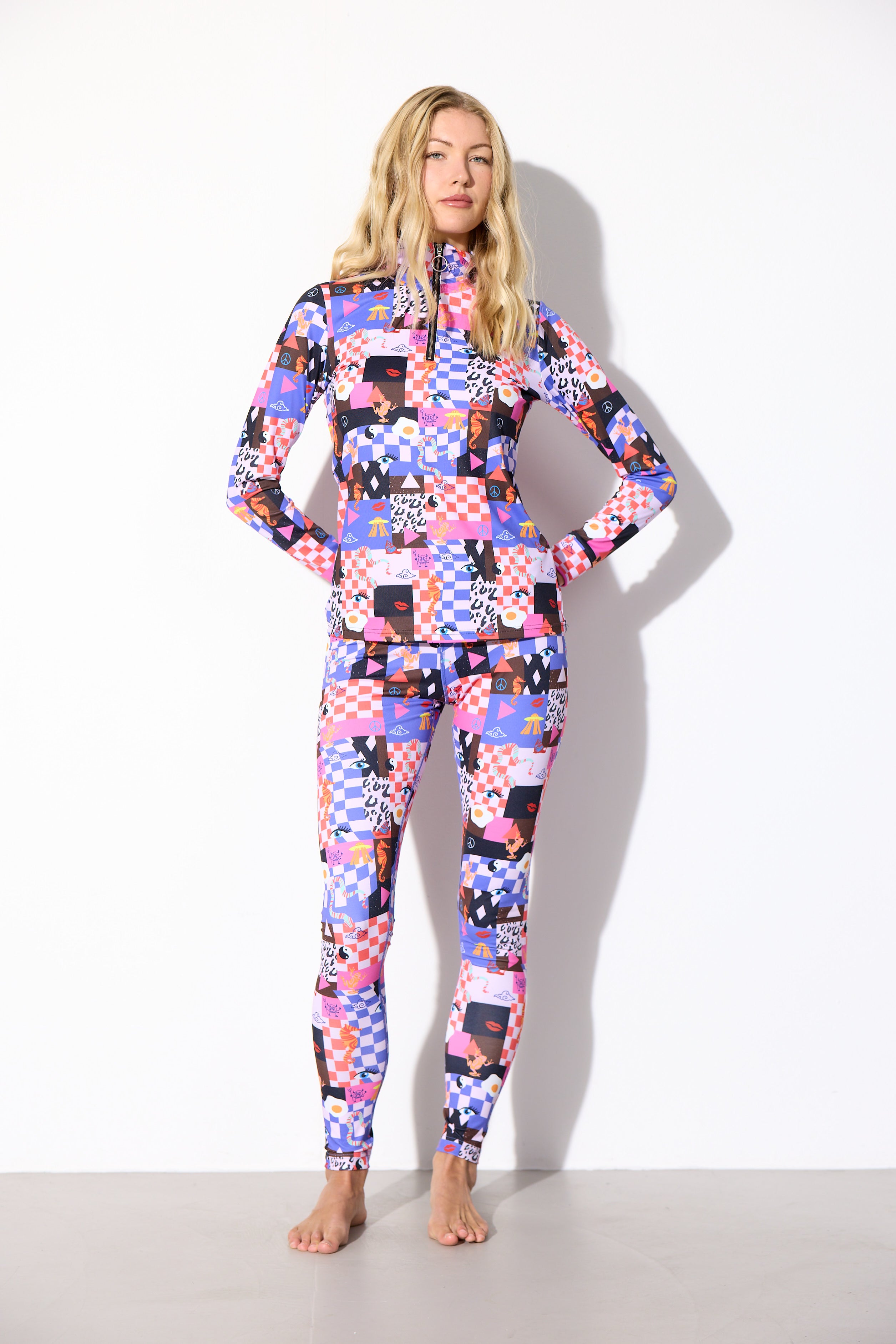 HUNKØN Alba Zipper Blouse Bluser Multiverse Art Print