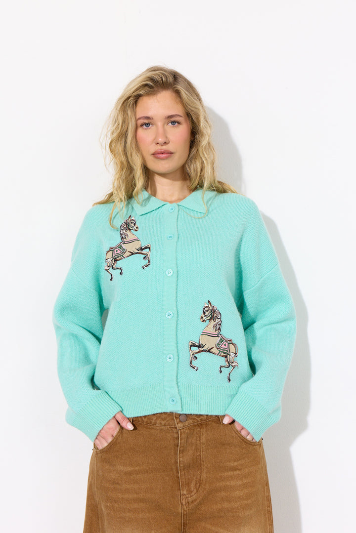 HUNKØN Alfie Knit Cardigan Cardigans Mint