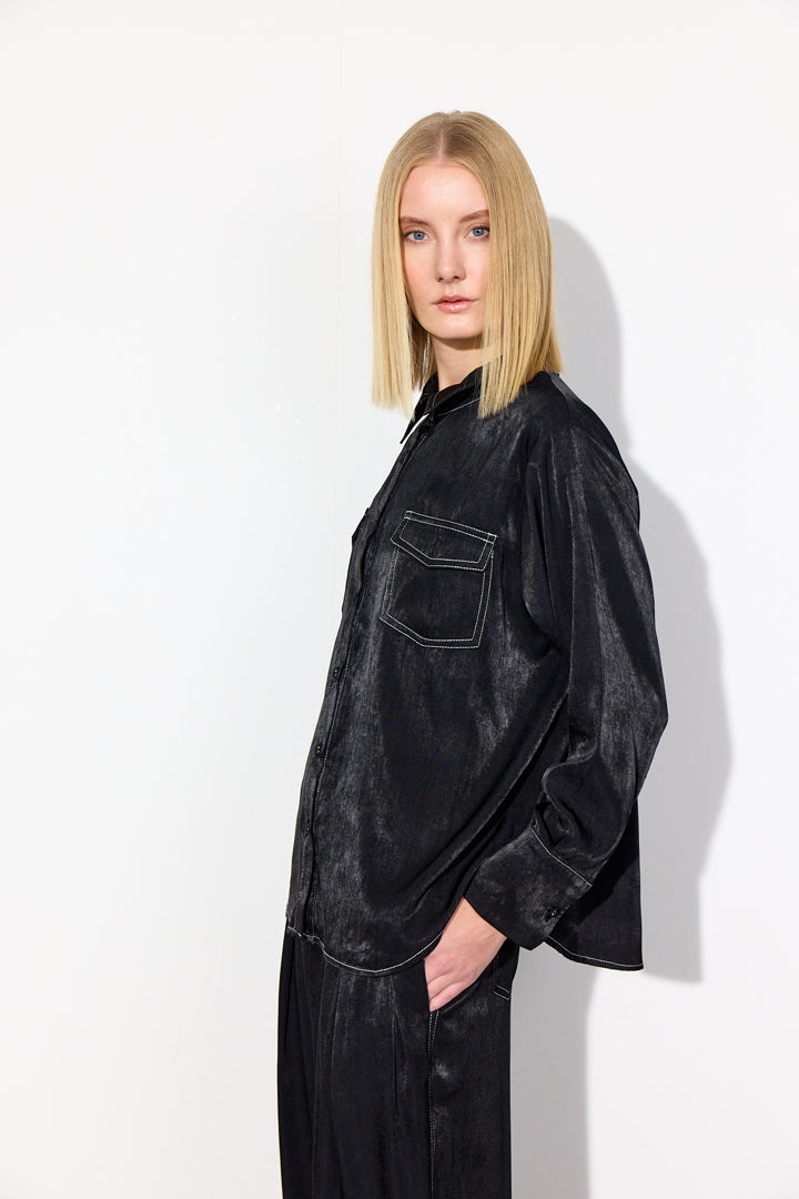 HUNKØN Andy Shirt Skjorter Black