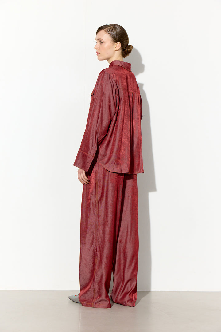 HUNKØN Andy Shirt Skjorter Oxblood
