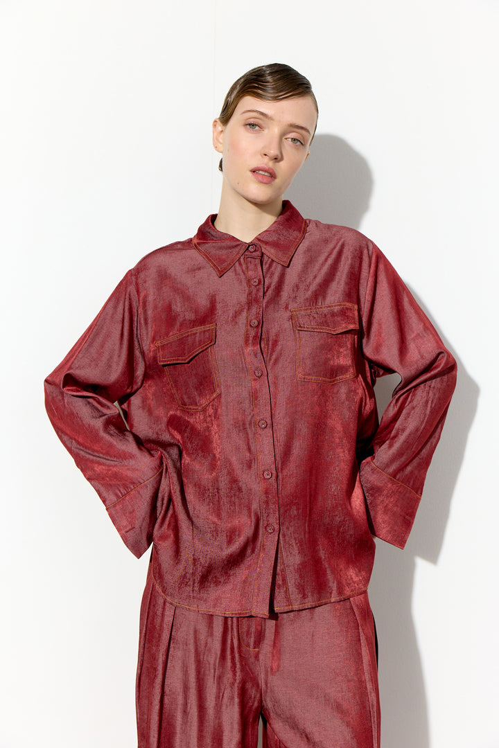 HUNKØN Andy Shirt Skjorter Oxblood