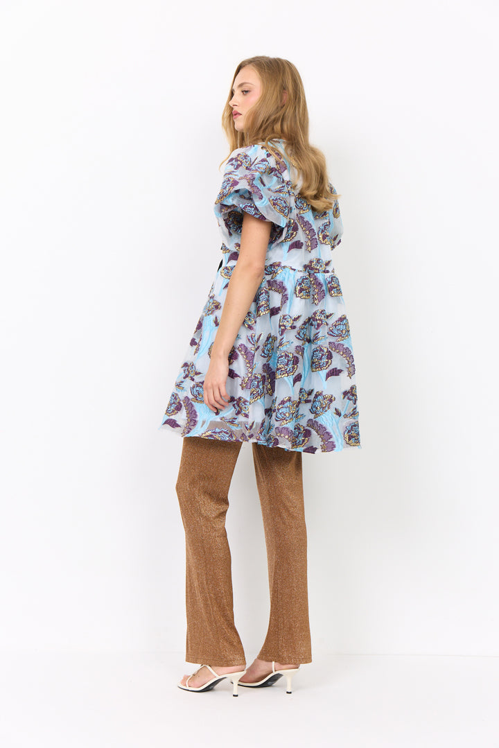 HUNKØN Betsy Short Dress Kjoler Blue Floral
