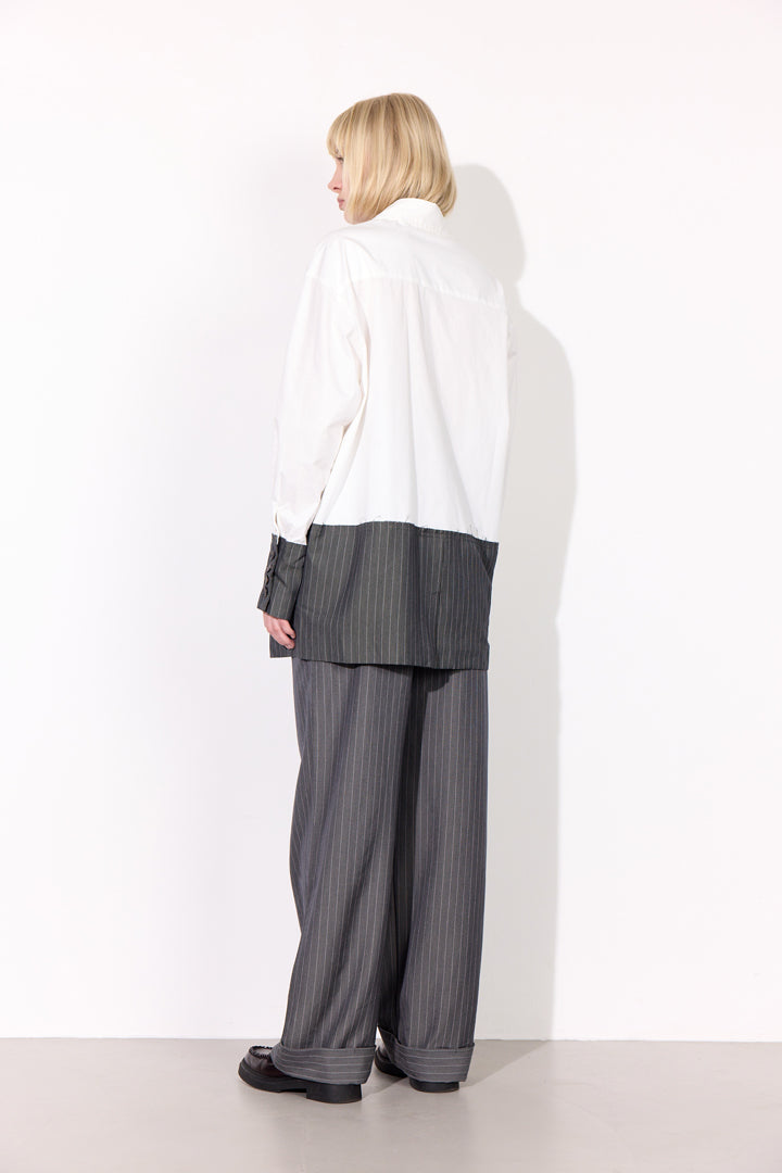 HUNKØN Billie Shirt Skjorter White & Grey