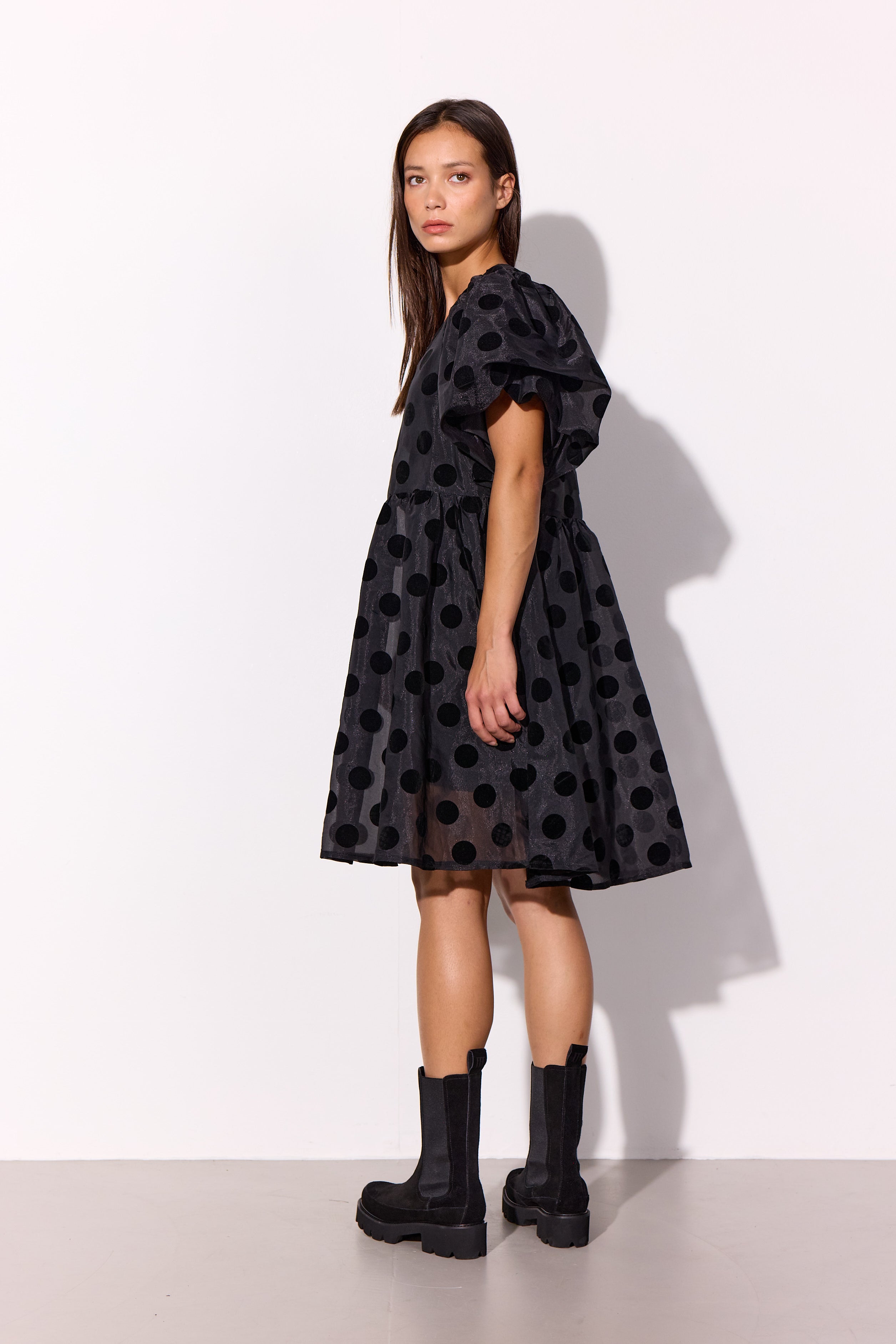 HUNKØN Bobby Dress Kjoler Black w/dots