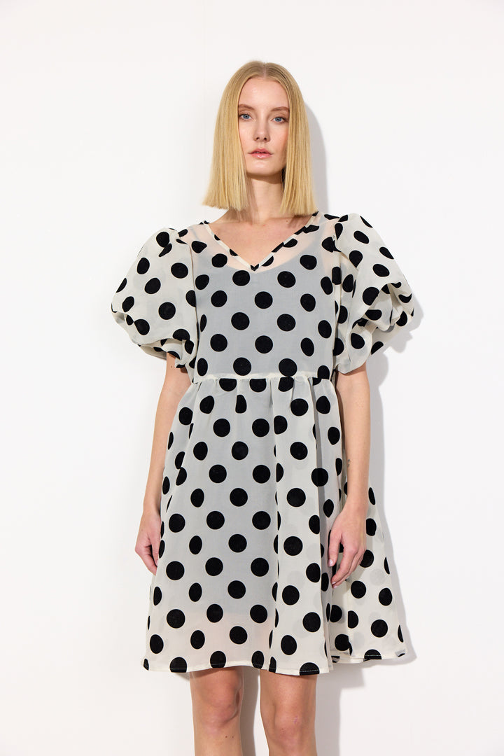 HUNKØN Bobby Dress Kjoler White w/ dots