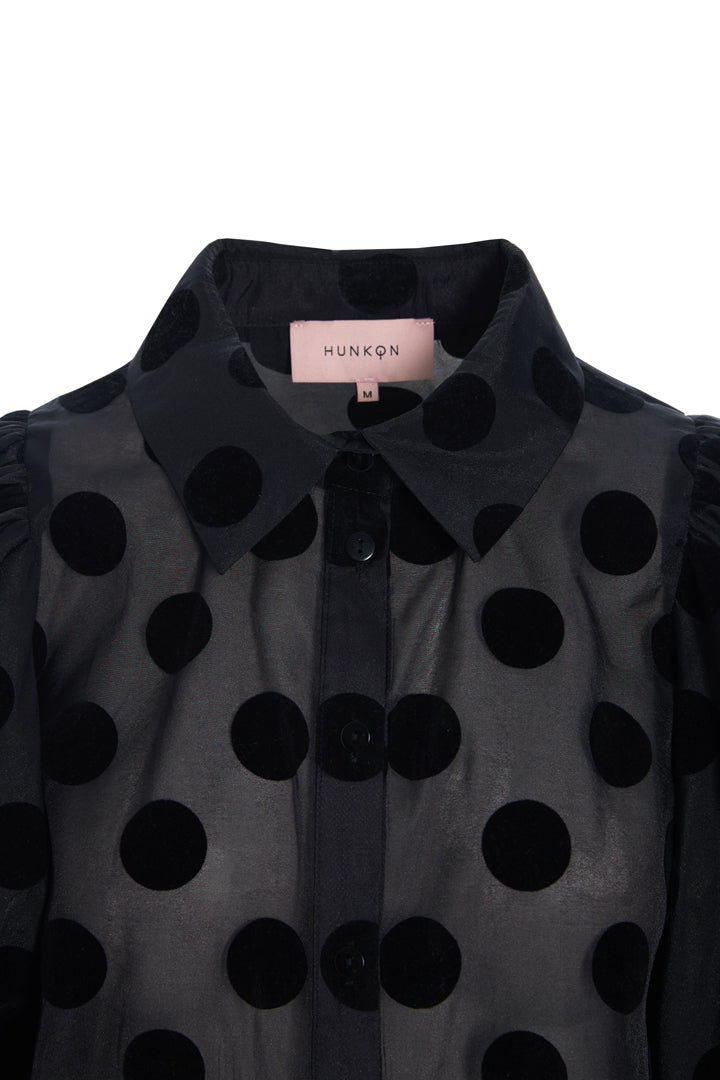HUNKØN Bobby Shirt Skjorter Black w/dots