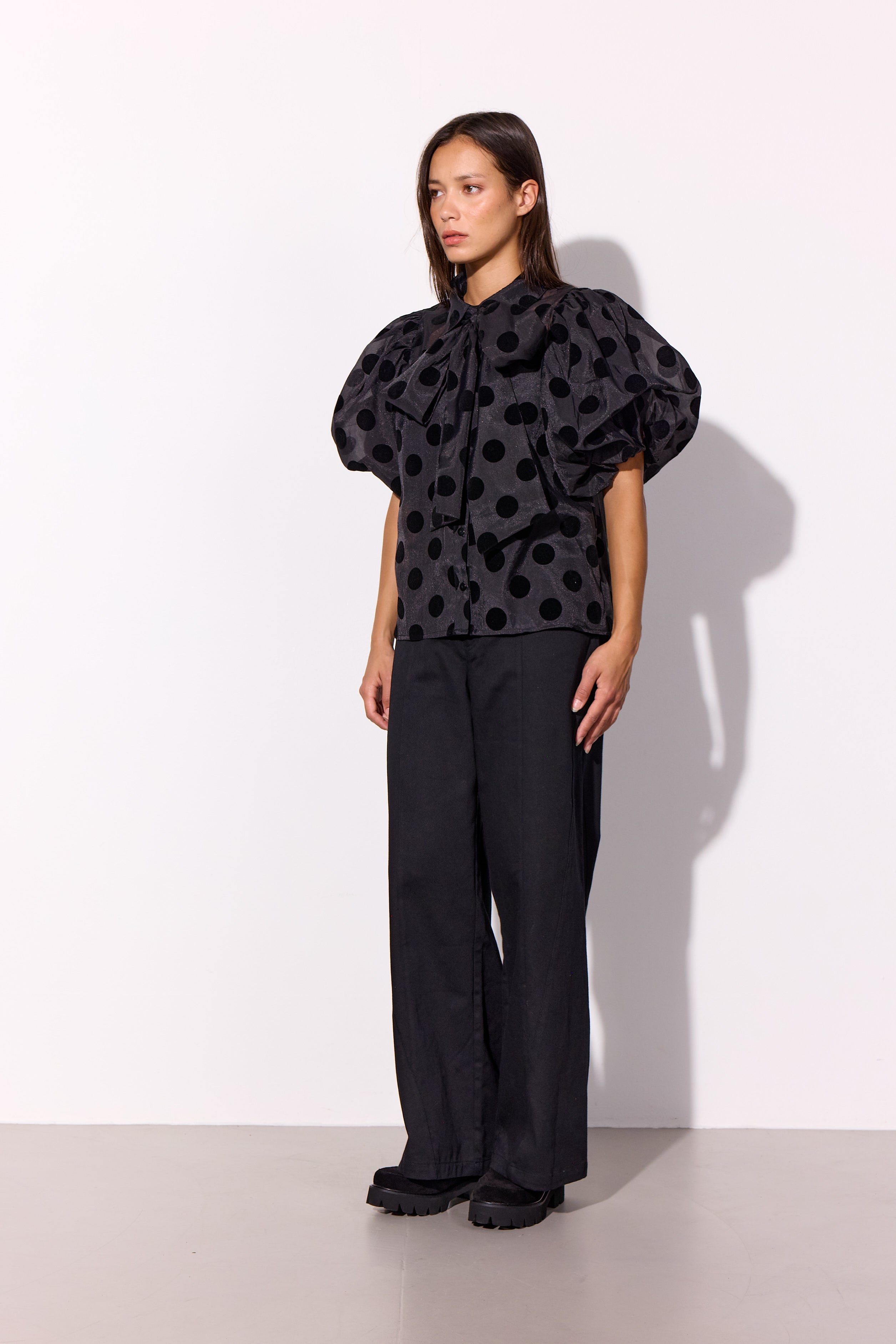HUNKØN Bobby Shirt Skjorter Black w/dots