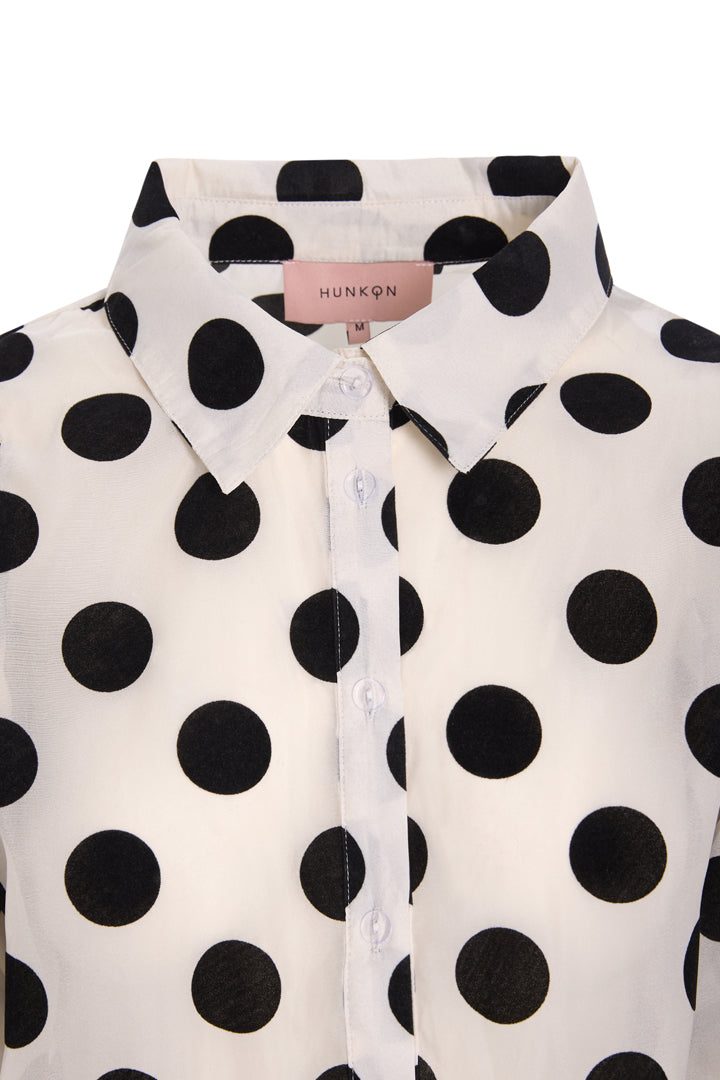 HUNKØN Bobby Shirt Skjorter White w/ dots