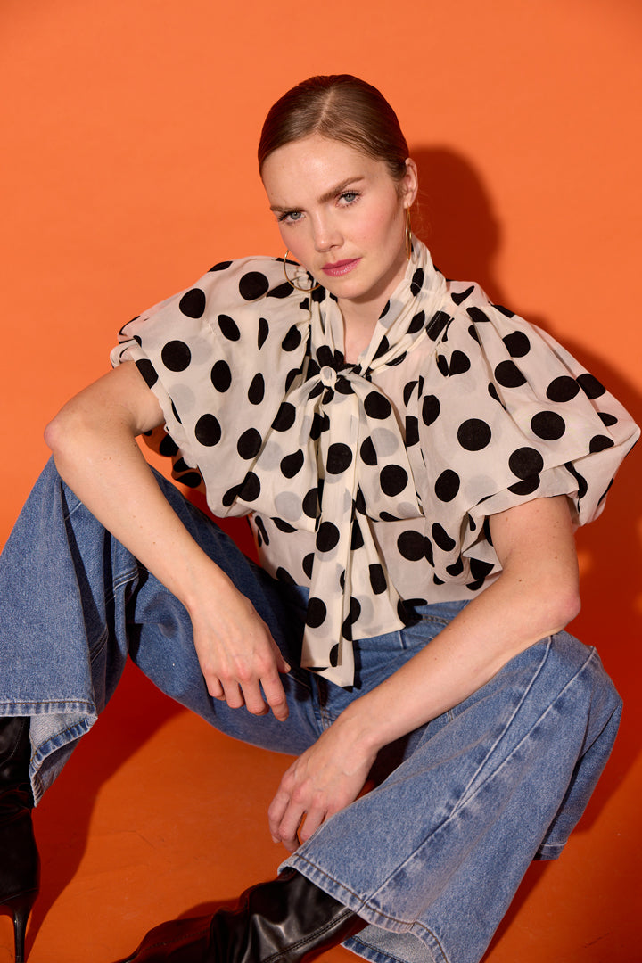 HUNKØN Bobby Shirt Skjorter White w/ dots