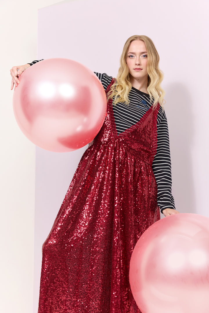 HUNKØN Bodil Dress Kjoler Deep red