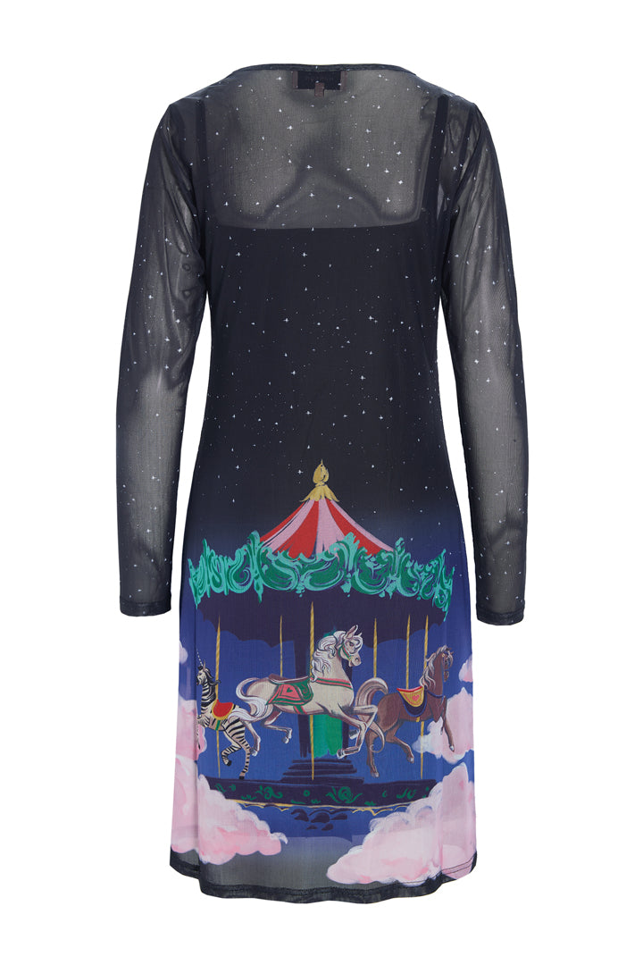 HUNKØN Calista Mesh Dress Kjoler Dream Fairground Art Print