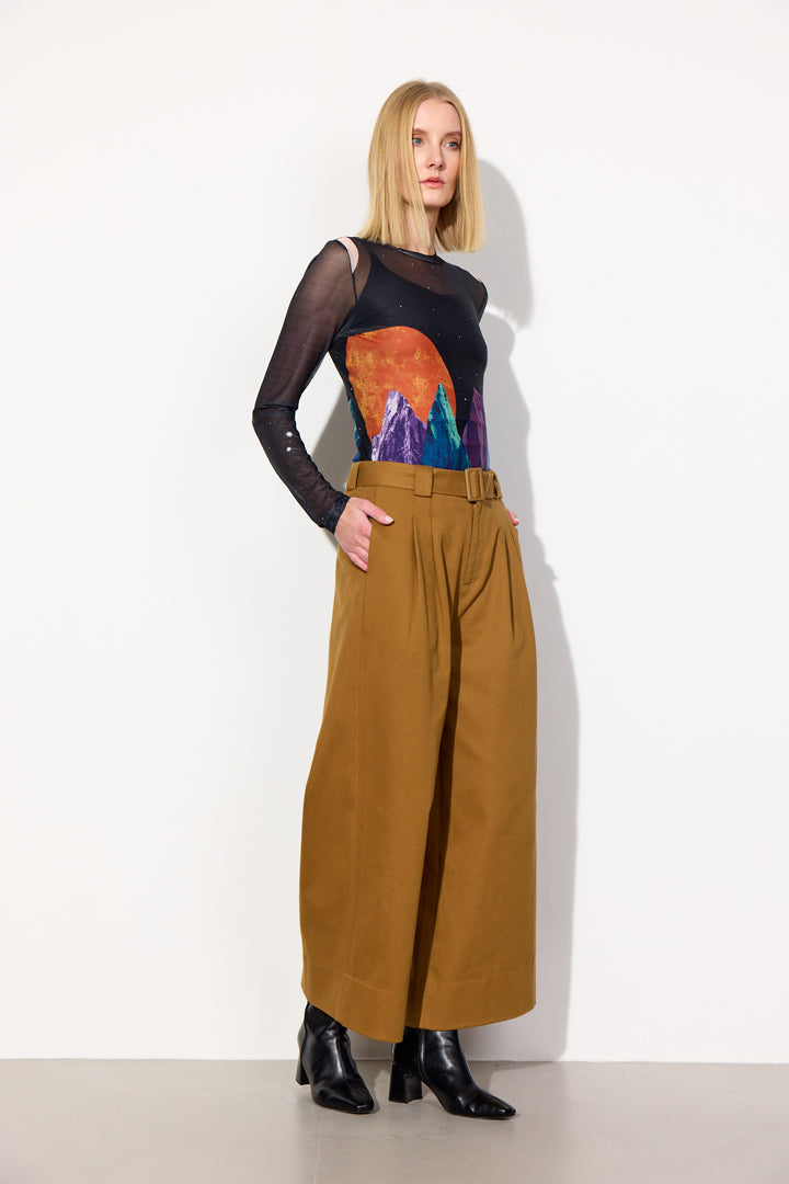 HUNKØN Camden Wide Trousers Bukser Brown