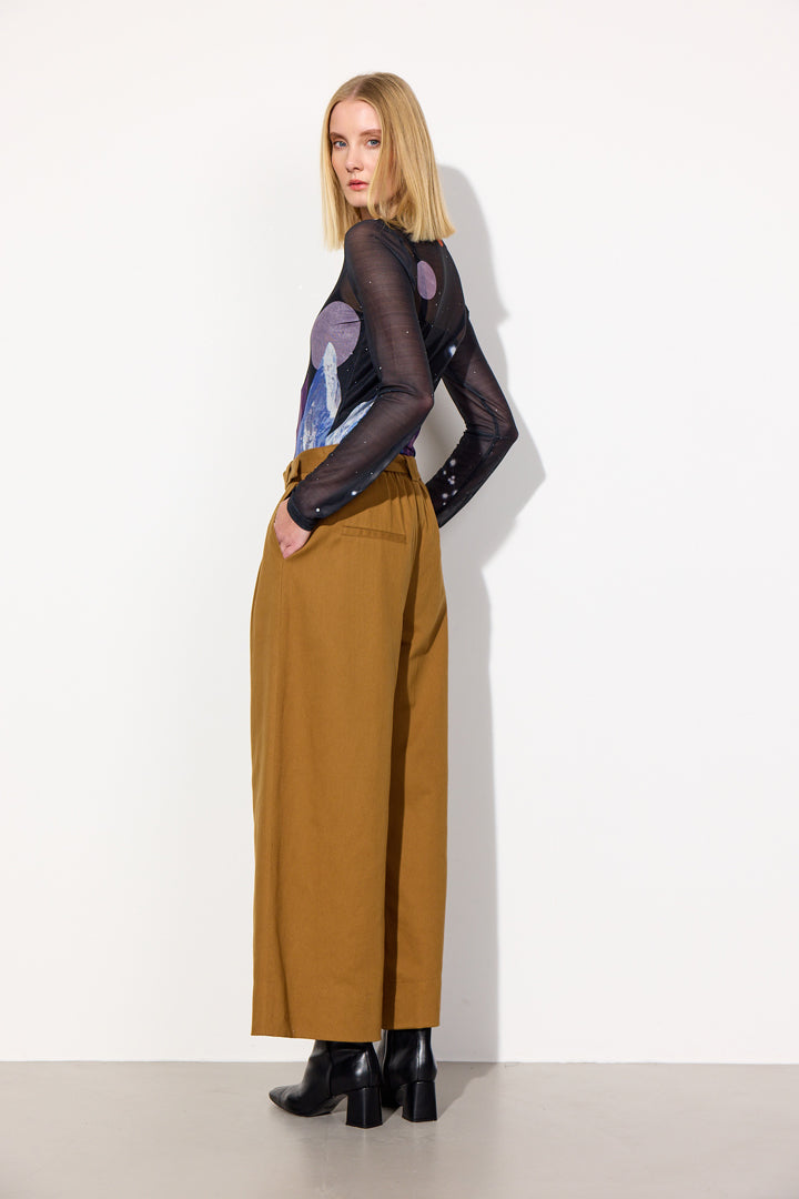 HUNKØN Camden Wide Trousers Bukser Brown