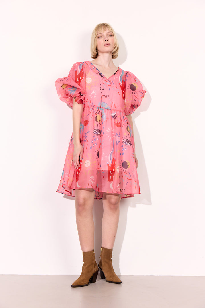 HUNKØN Carly Dress Kjoler Graffiti Art Print