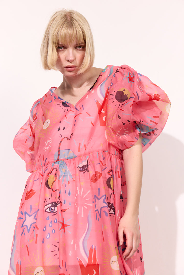 HUNKØN Carly Dress Kjoler Graffiti Art Print