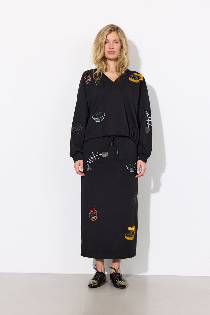 HUNKØN Chili Blouse Bluser Black