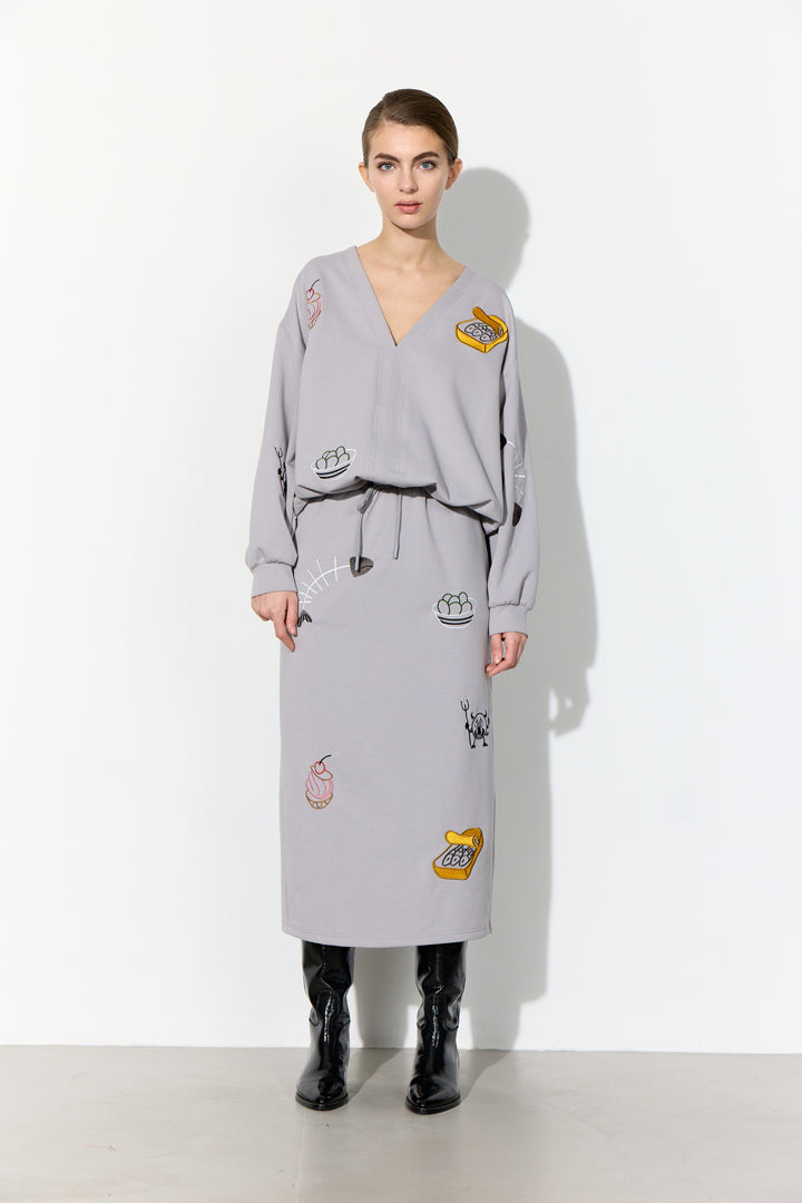 HUNKØN Chili Blouse Bluser Grey