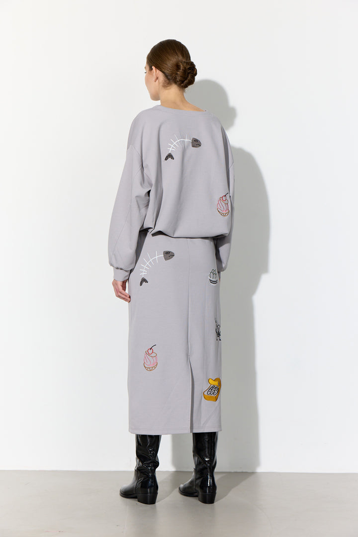 HUNKØN Chili Blouse Bluser Grey
