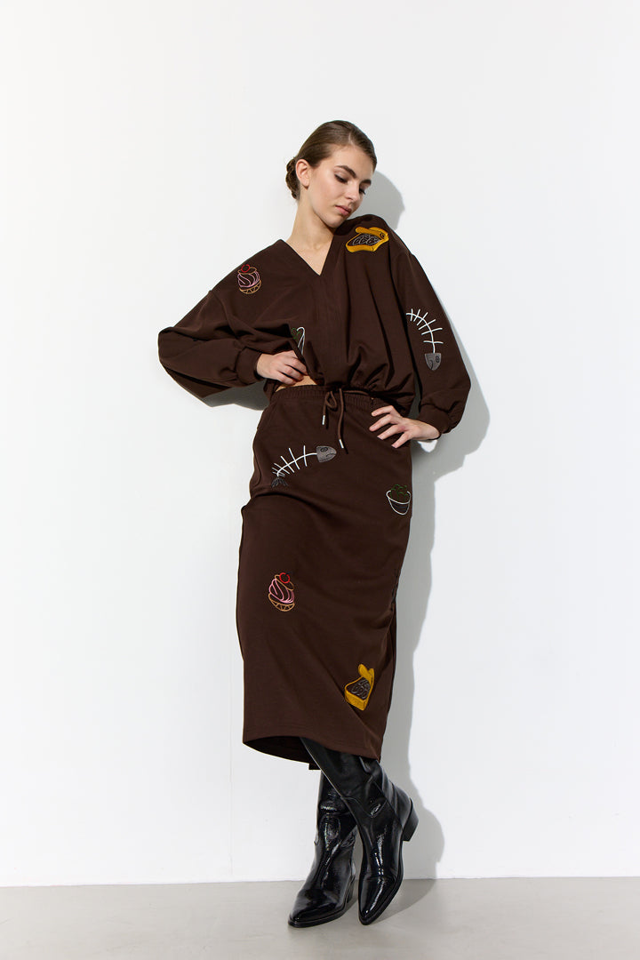 HUNKØN Chili Skirt Nederdele Brown