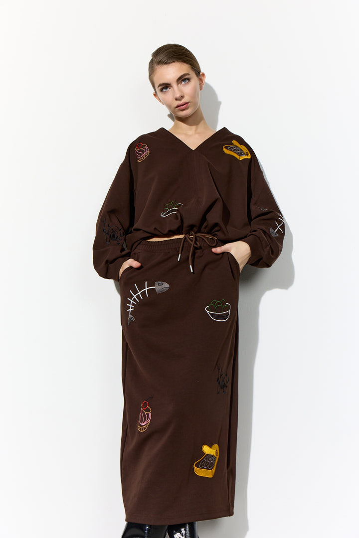 HUNKØN Chili Skirt Nederdele Brown