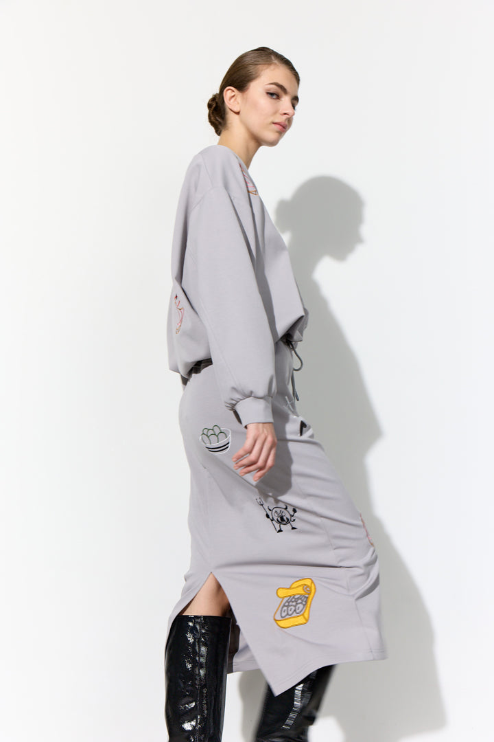 HUNKØN Chili Skirt Nederdele Grey