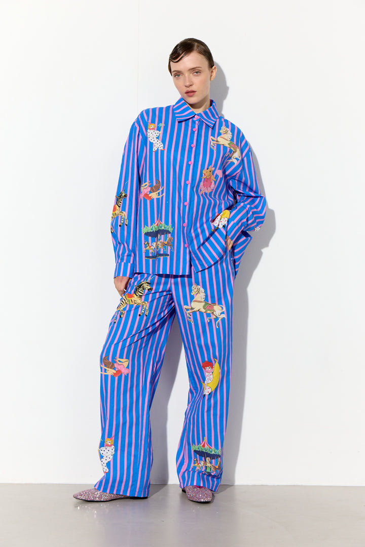 HUNKØN Cosmia Trousers Bukser Blue Showstopper Art Print