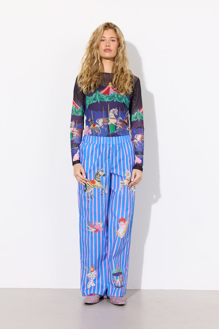 HUNKØN Cosmia Trousers Bukser Blue Showstopper Art Print