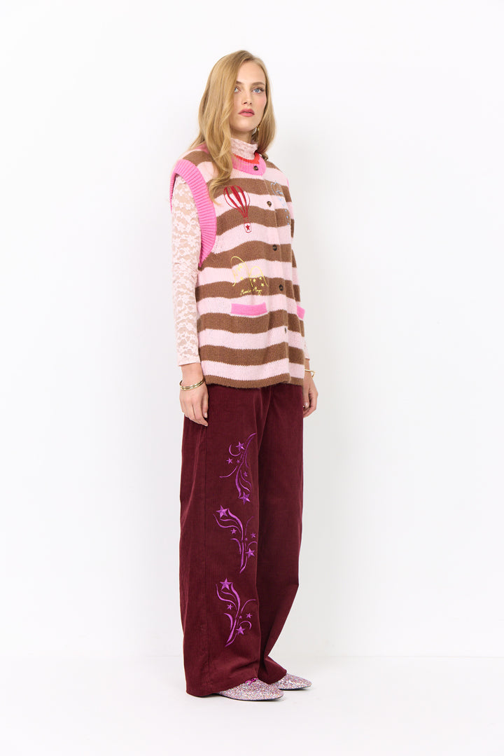 HUNKØN Curtis Knit Vest Vests Peach Striped