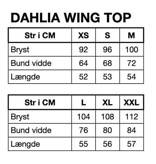 HUNKØN Dahlia Wing Top Toppe Pink Hearts