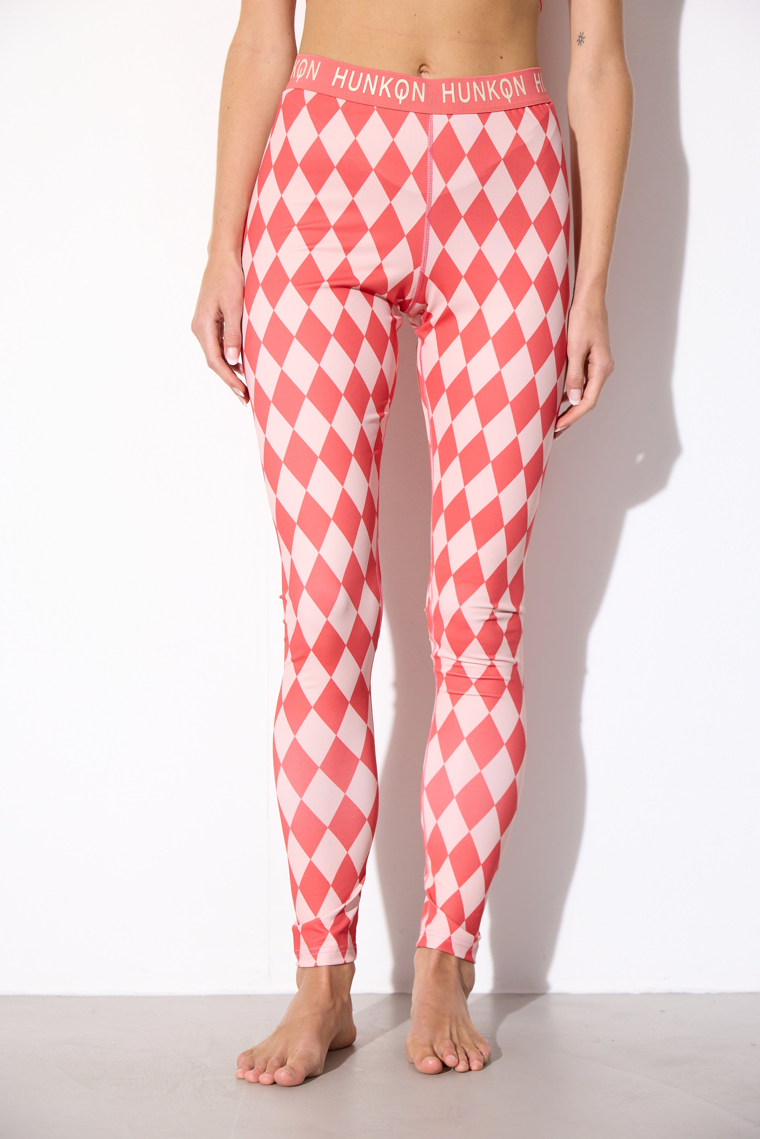 HUNKØN Dallas Leggings Leggings Red Harlequin