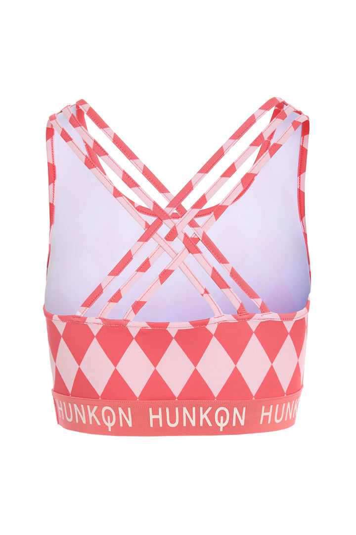 HUNKØN Dallas Yoga Top Yoga Toppe Red Harlequin