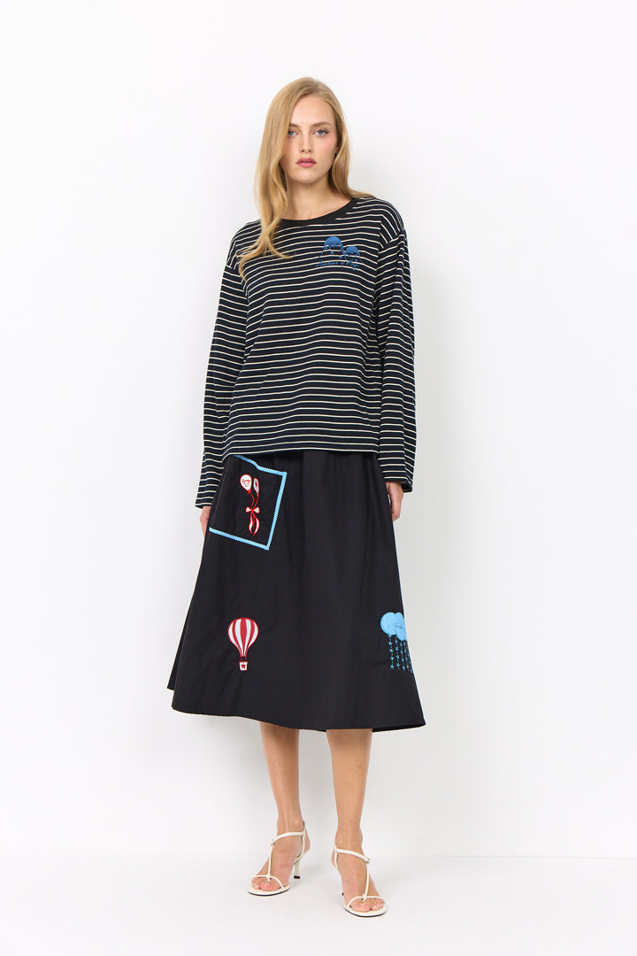 HUNKØN Davy Blouse Bluser Black
