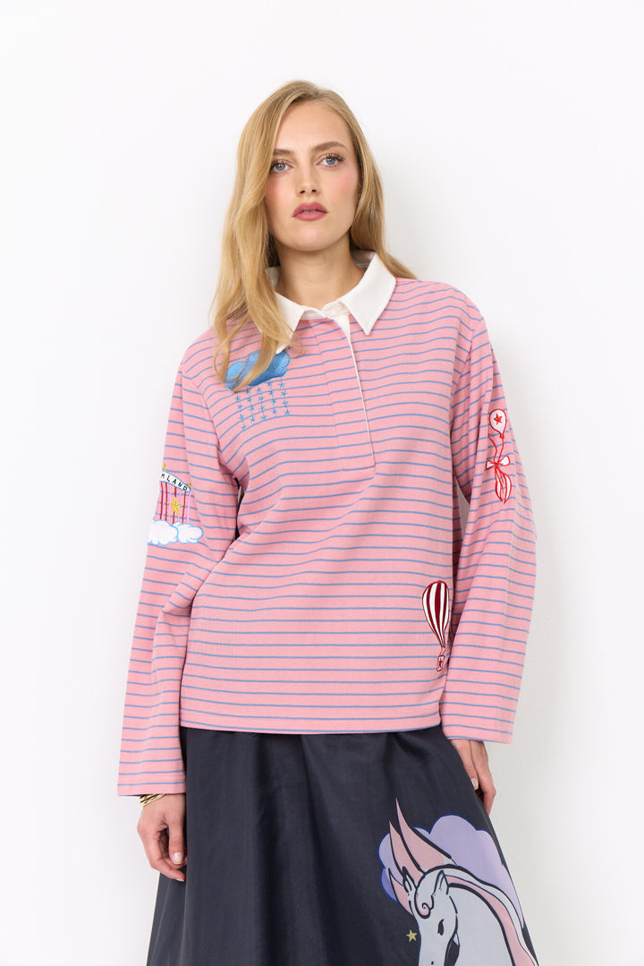 HUNKØN Davy Poloshirt Bluser Rose