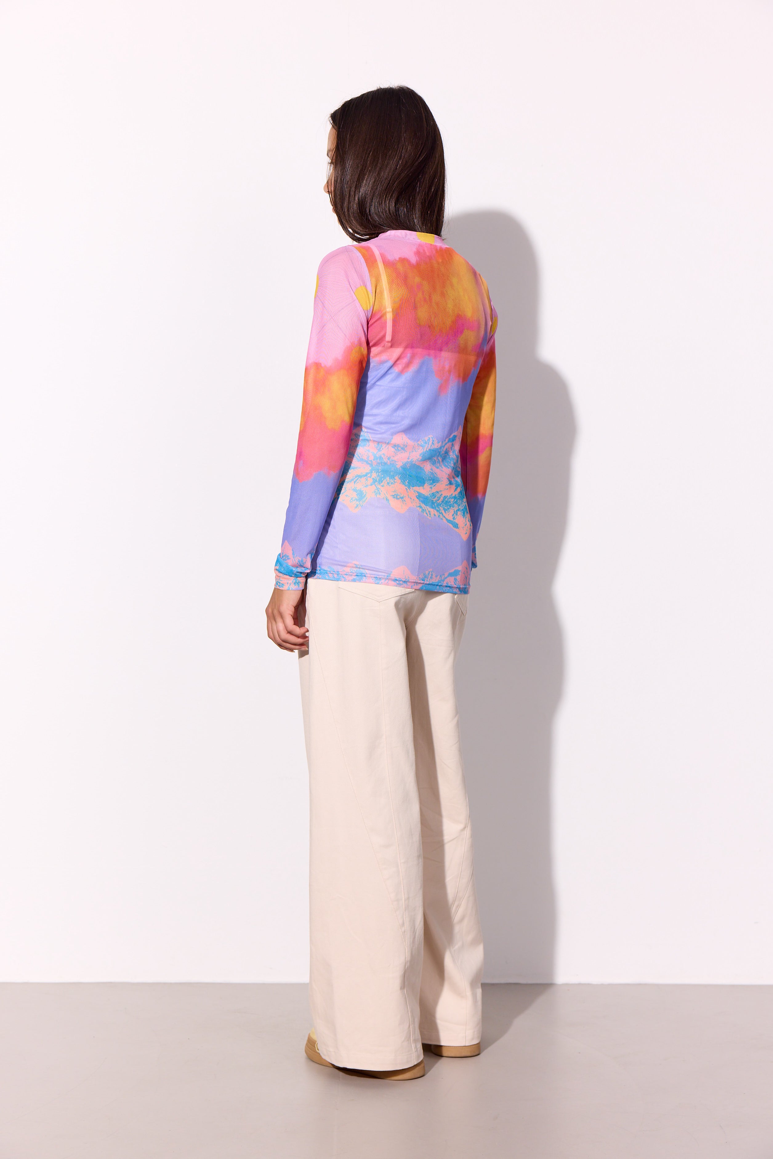 HUNKØN Devon Mesh Blouse Bluser Horizon Art Print