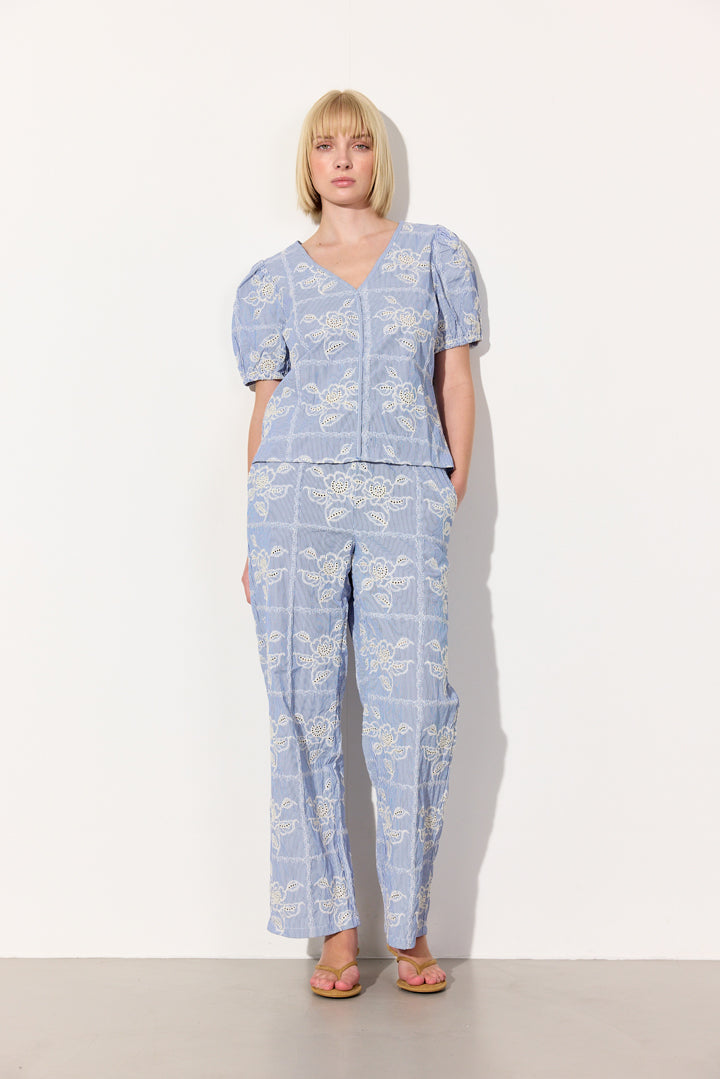 HUNKØN Ditte Top Toppe Blue