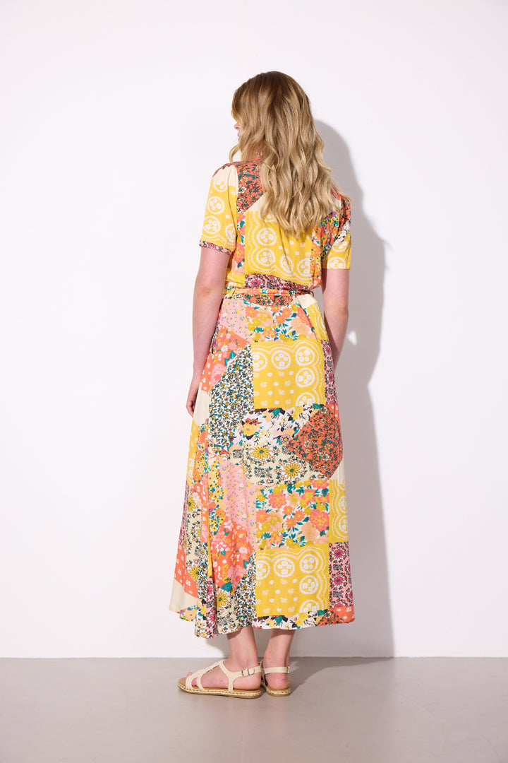HUNKØN Dora Dress Kjoler Yellow Patchwork