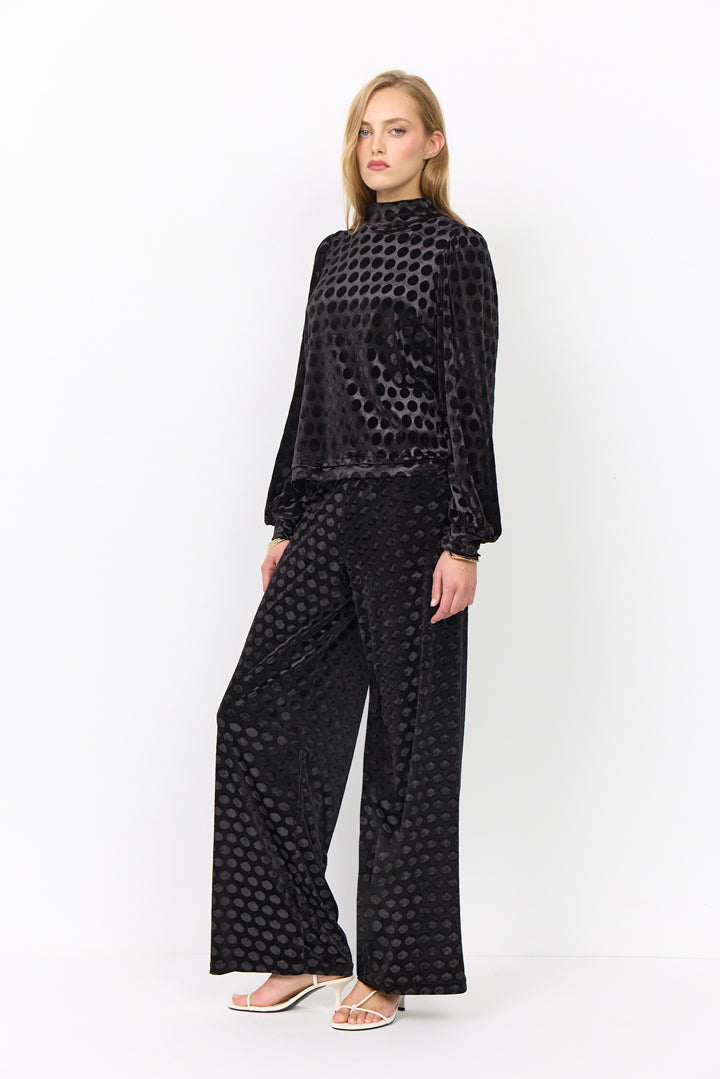 HUNKØN Dottie Trousers Bukser Black w/dots