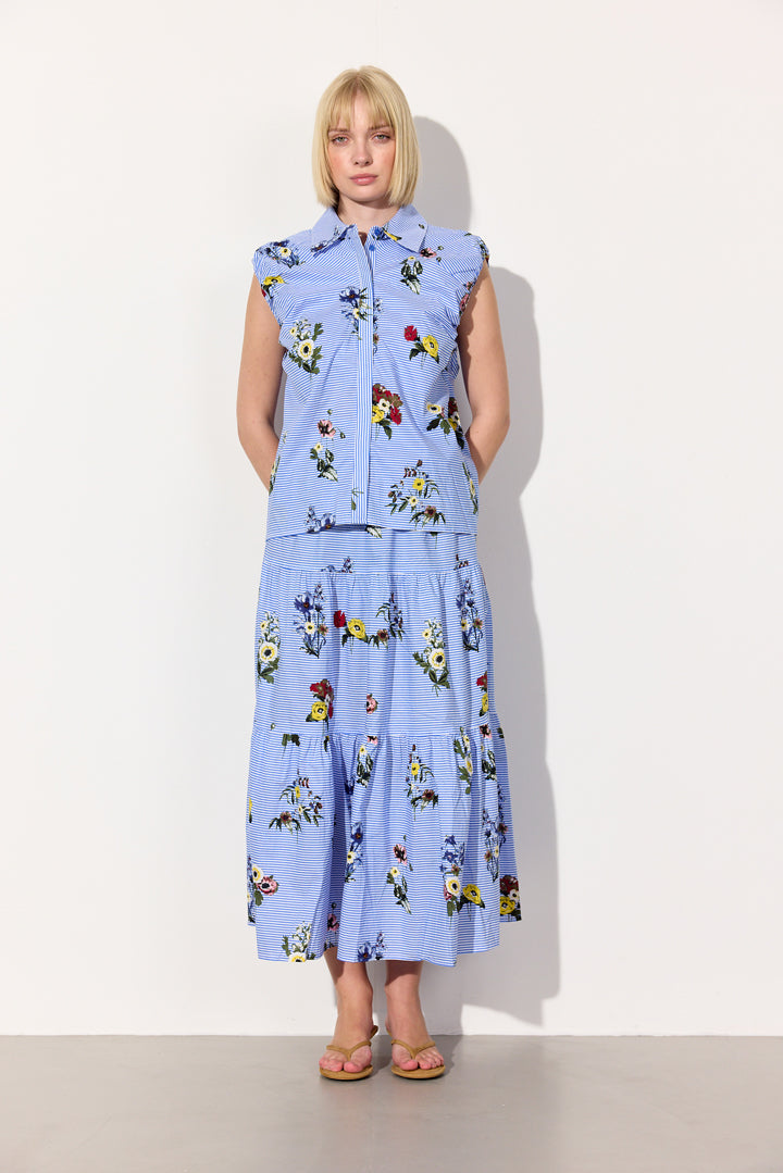 HUNKØN Emma Top Toppe Blue Hawaii