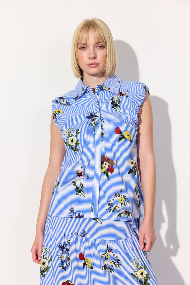 HUNKØN Emma Top Toppe Blue Hawaii