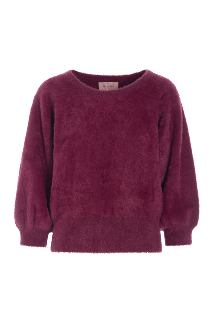 HUNKØN Enya Knit Blouse Bluser Oxblood