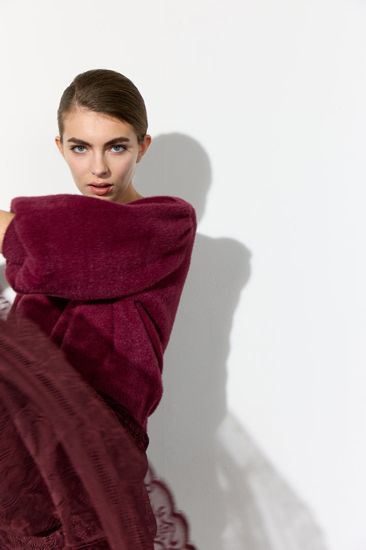 HUNKØN Enya Knit Blouse Bluser Oxblood