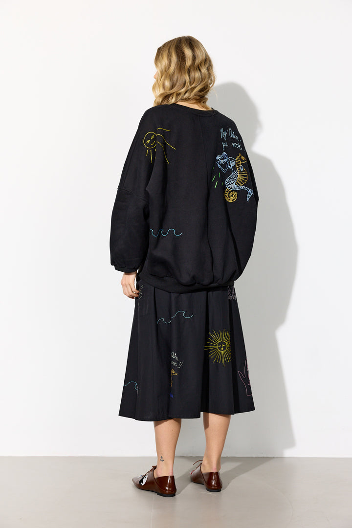 HUNKØN Eva Sweatshirt Sweatshirts Black