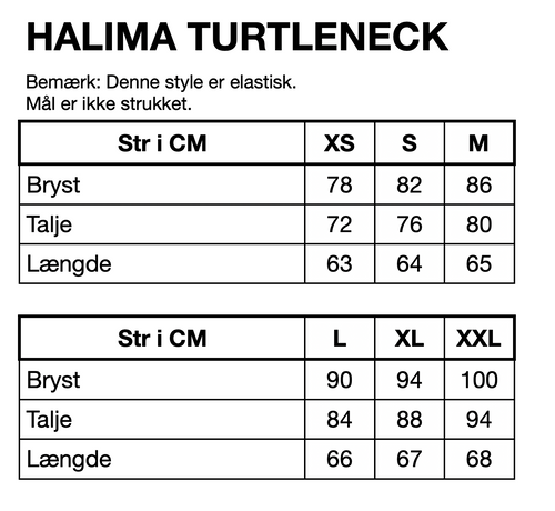 HUNKØN Halima Turtleneck Bluser Black Striped