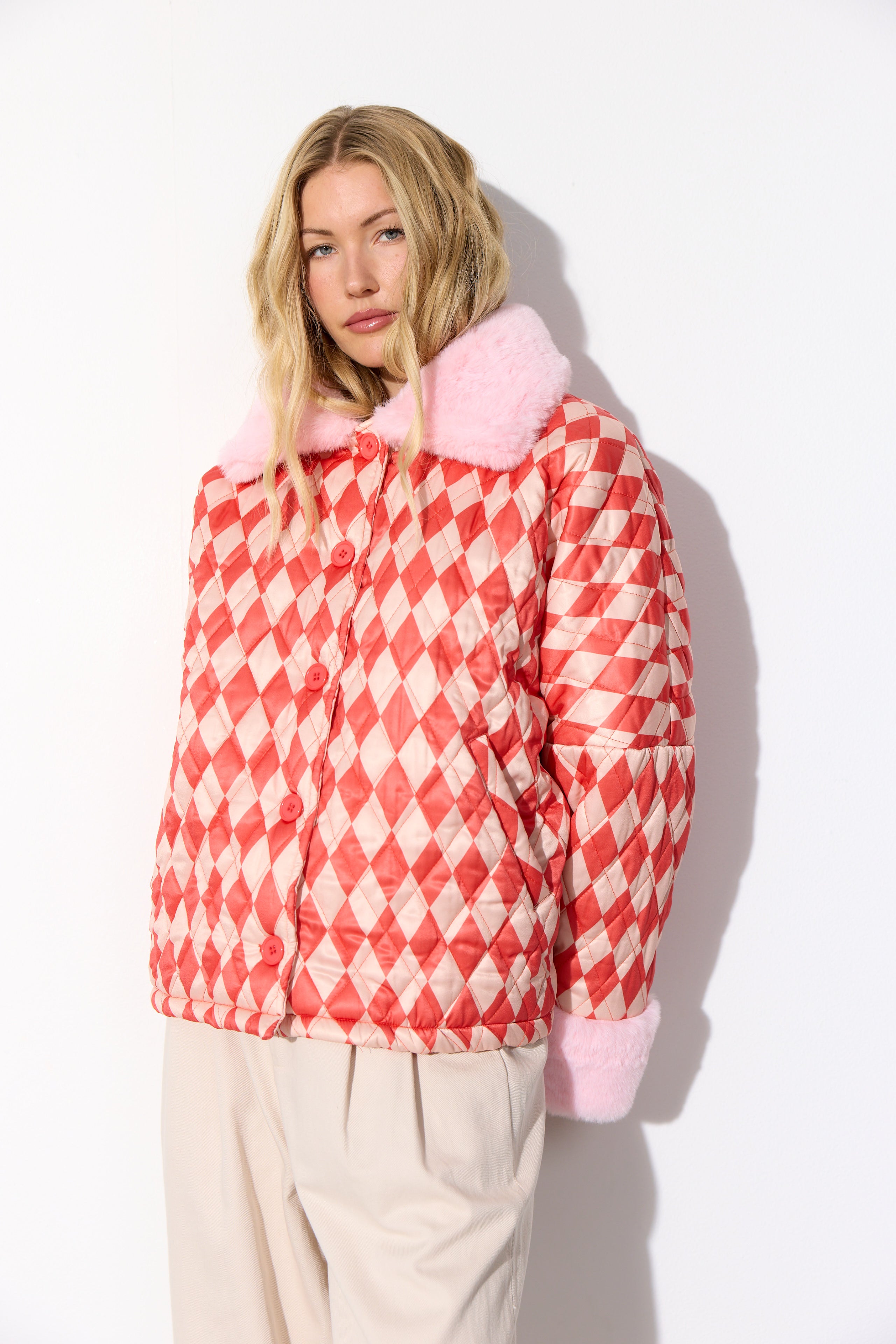 HUNKØN Harly Quilt Jacket Jakker Red Harlequin