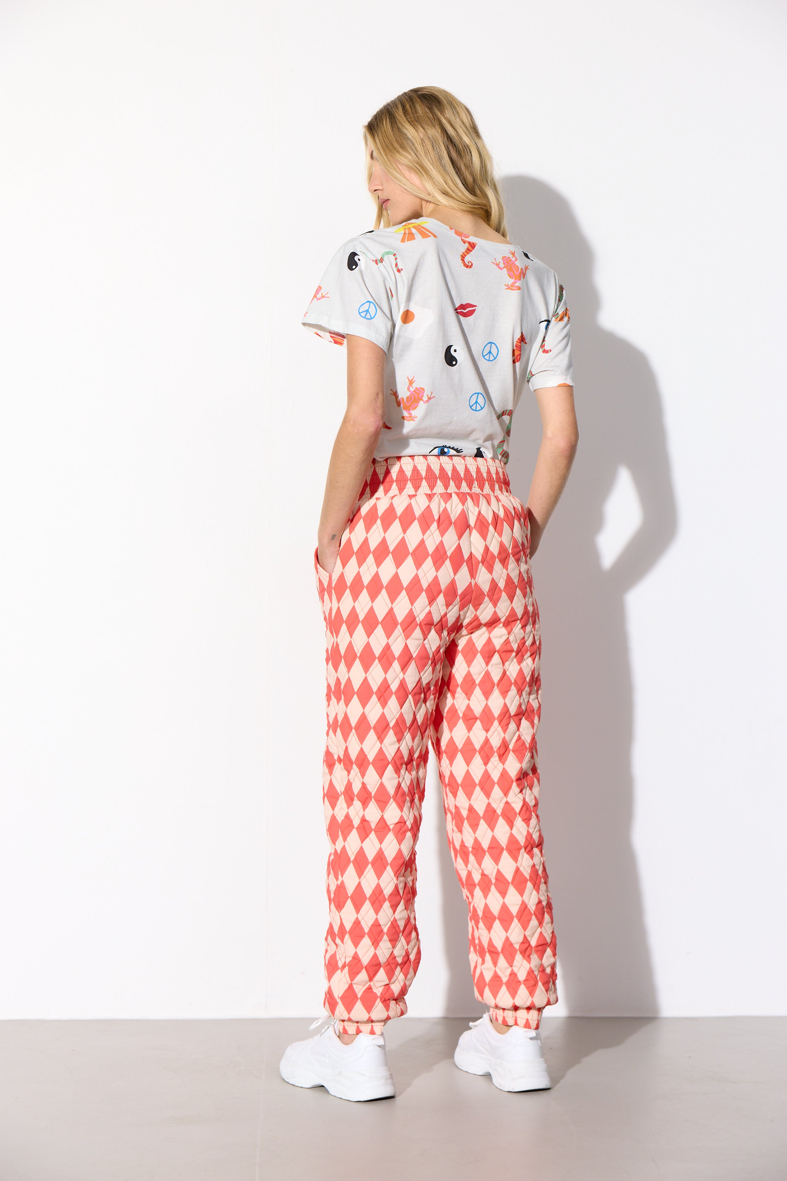 HUNKØN Harly Quilt Trousers Bukser Red Harlequin