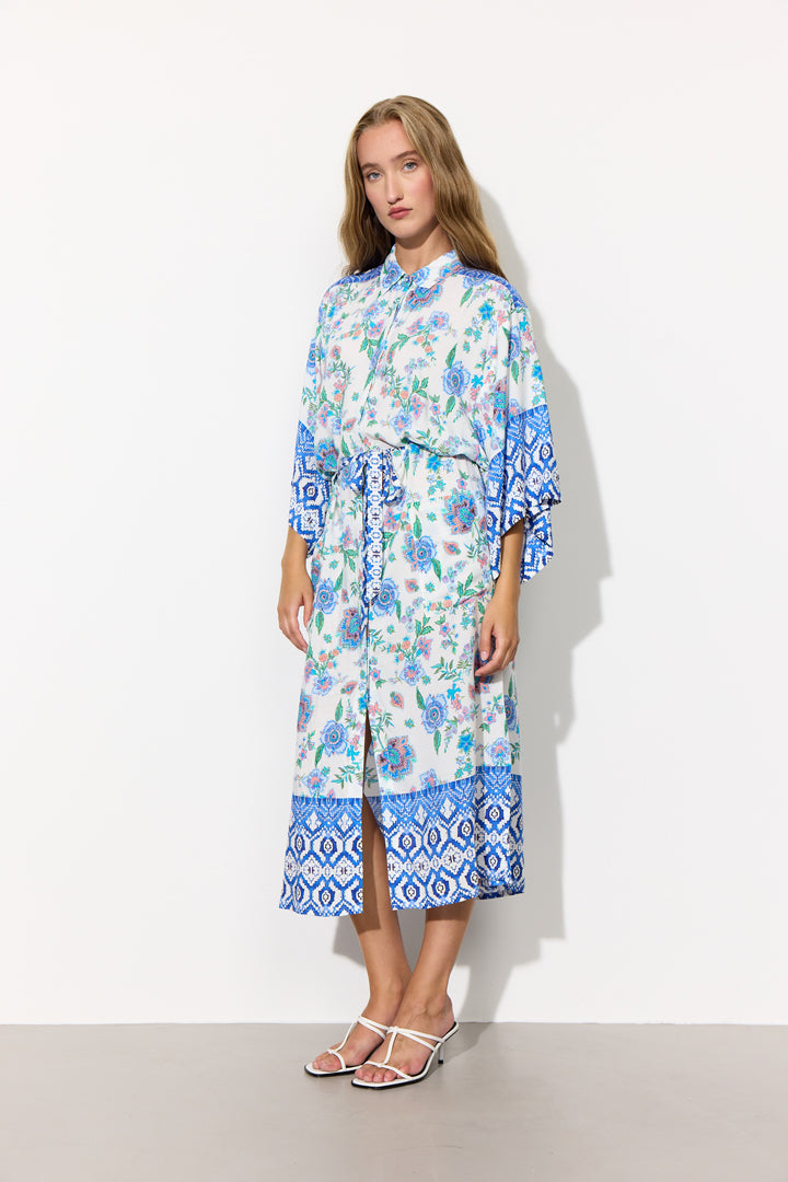 HUNKØN Helene Kimono Kimonoer Blue