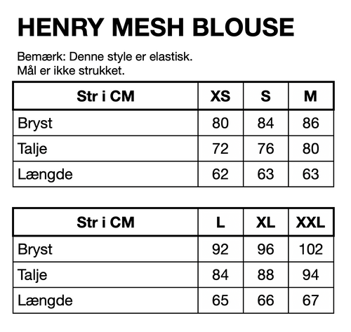 HUNKØN Henry Mesh Blouse Bluser Black Floral