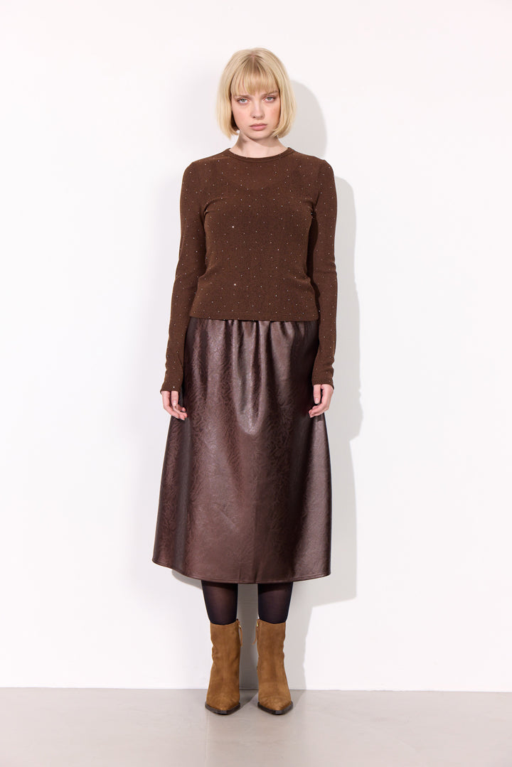 HUNKØN Inez Blouse Bluser Brown