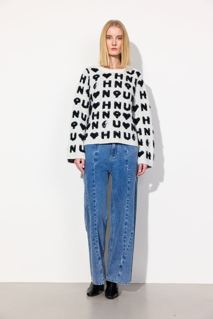 HUNKØN Jenny Knit Blouse Bluser White