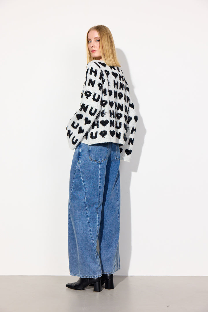HUNKØN Jenny Knit Blouse Bluser White